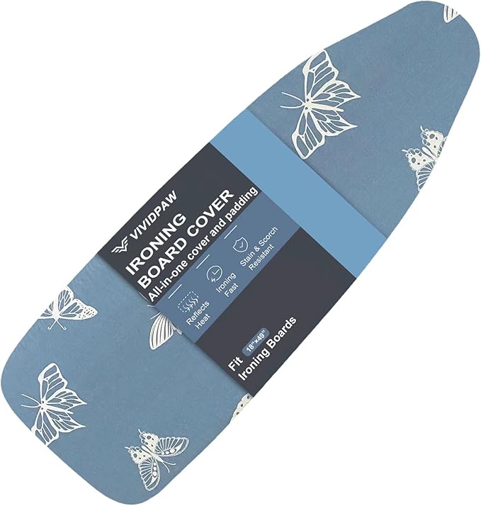 Ironing Board Cover and Pad 18x49, Extra Wide, Thick Padding, Elastic Edge