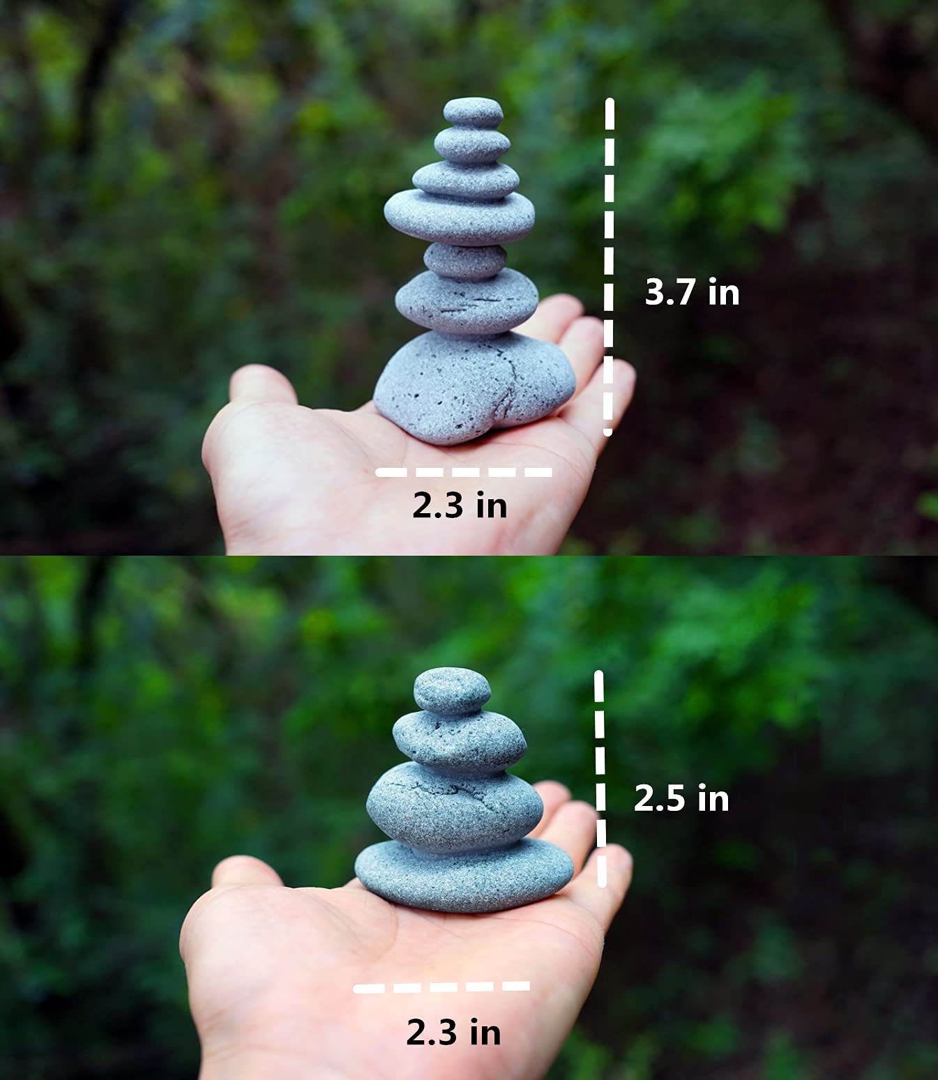 Sdeetesamjun 2 PCS Zen Stacking Stones, Handmade Rocks Statues Japanese Garden Decor, Office Relaxing Yoga Meditation Accessories (2 PCS)