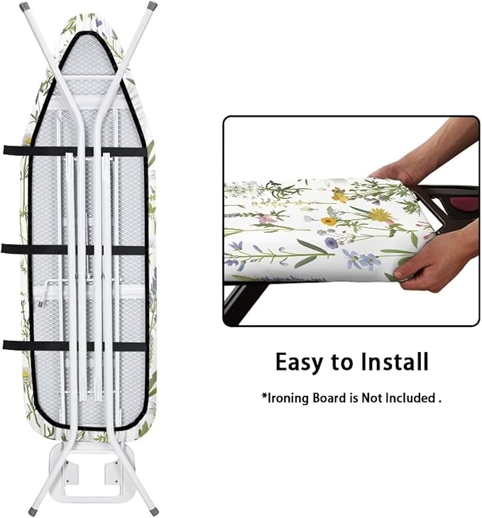 ZDCUSTOM Floral Ironing Board Cover Scorch and Stain Resistant Ironing Board