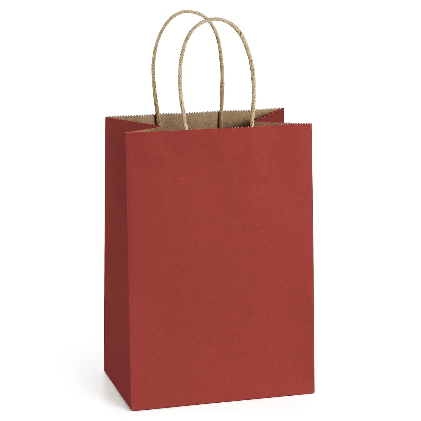 BagDream Small Gift Bags 25Pcs 5.25x3x8 Red Paper Bags with Handles, Kraft Paper Sacks for Small Gifts, Birthday, Wedding Party Favor, Christmas Valentine‘s Day