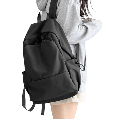 HYC00 School Backpack Womens Causal Travel School Bag for Teenage Girls Boys Secondary Backpack Lightweight 14 Inch Laptop Rucksack Bag for Women Casual Daypack Bookbag for Daily College Work, Black