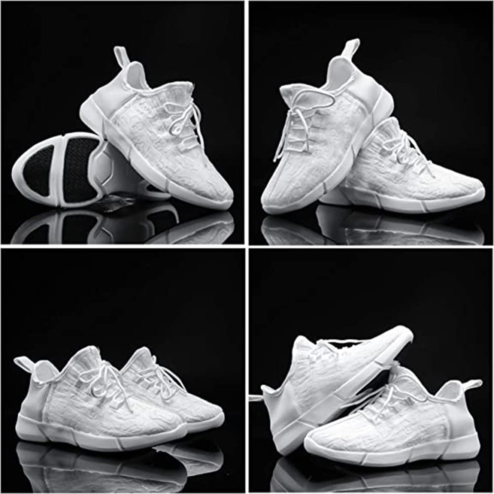 Shinmax Light Up Shoes,Fiber Optic LED Shoes for Women Men USB Charging Dancing LED Sneakers Flashing Shoes Glowing Luminous Trainers for Festivals and Parties White