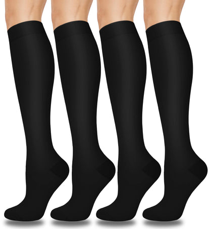 Aoliks 4 Pairs Copper Compression Socks for Women & Men 15-20 mmHg,Best Support for Nurses Running Hiking