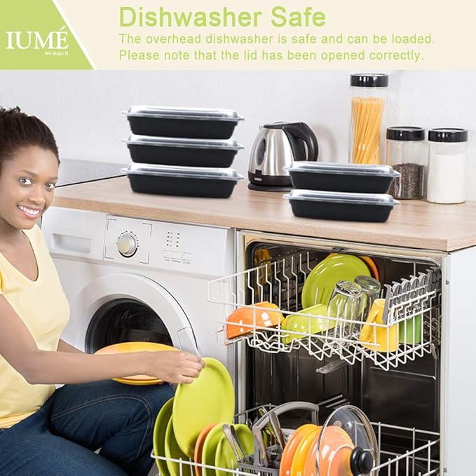 Reusable Food Prep Containers, Meal Dishwasher Safe
