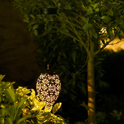 Solar Lantern Light Outdoor Hanging Garden Lights Metal Lamp Outdoor Decorations for Patio Yard,Porch,Lawn,Courtyard,Art Garden Accessories