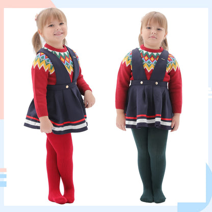 hakugoo Baby Tights Toddler Cable Knit Leggings 3 Pack Cotton Seamless Stockings Pantyhose for Toddlers (Pink+Purple+Dark Violet, 12-24 Months)