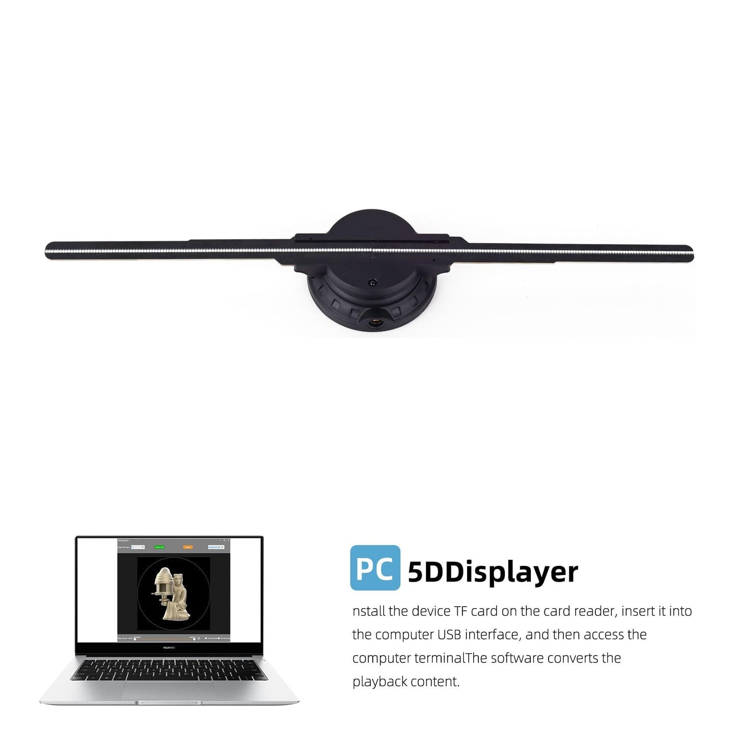 3D Hologram Fan, Hologram Fan Projector Screwless Led Lights with App and WiFi, HD LED 2000*1444PX Resolution, and Bluetooth for Bar, Shop, Halloween, Christmas(16.5 " (WiFi+remote control+Bluetooth)）