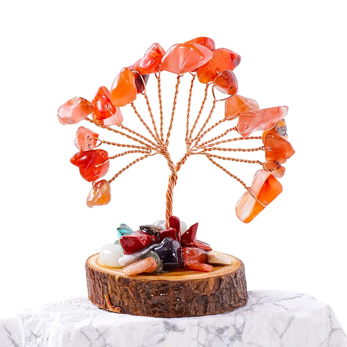 DYBEATY Crystal Tree Gifts for Women 6 Sets Handcrafted Tree of Life Healing Crystals Stones for Positive Energy Good Luck Home and Office Decor for Mom Dad Lovers Friends (6 Sets)