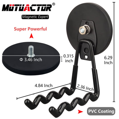 MUTUACTOR Super Power Magnetic Hooks Heavy Duty,2packs Strong Large Magnetic Hooks for Power Tools Organization Heavy Duty Hooks for Cordless Drills Impact Drivers Power Spanners Metal Tool Chest