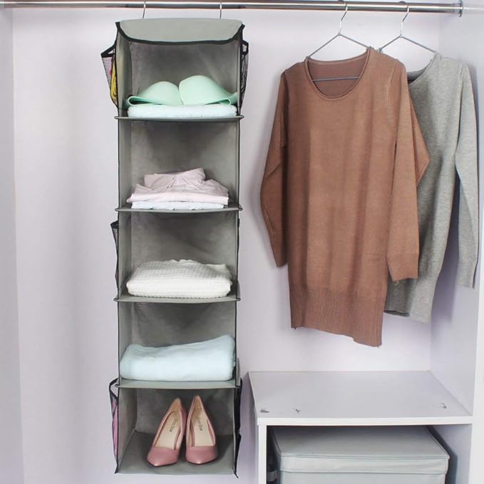5 Shelves Hanging Closet Organizer, 2 Pack Hanging Storage
