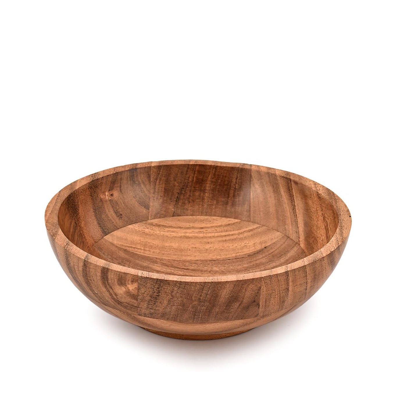 Kaizen Casa Decorative Wooden Bowl for Living Room Decor – Hand Carved Acacia Wood Bowl, Centerpiece Accent, Rustic Coffee Table Decor, Entryway Table Decoration (7" X 7" X 3")