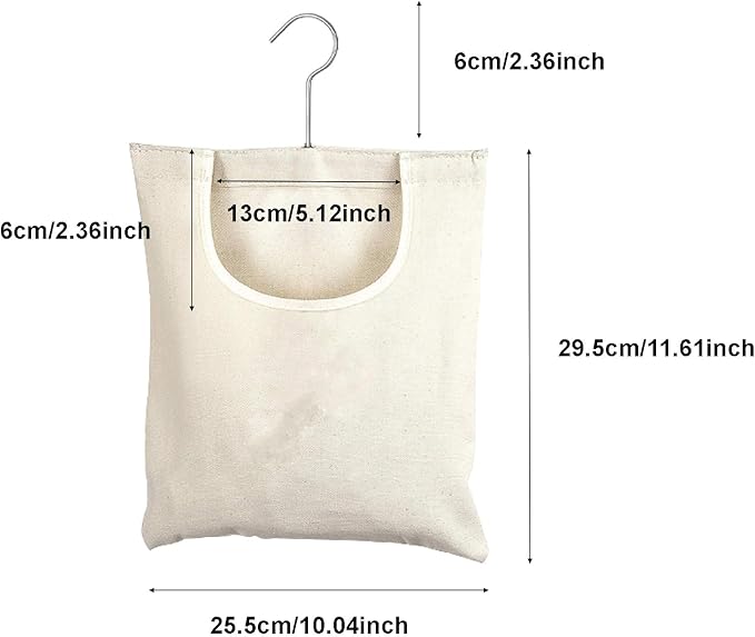 Ragyzity Canvas Clothespin Bag, Zipper Closure, Portable Clothes Pin Hanging Bag