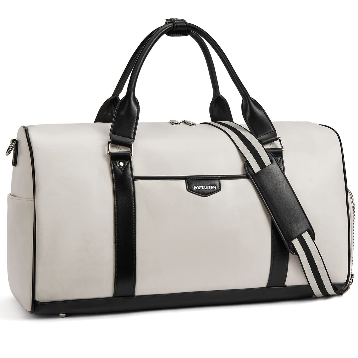 BOSTANTEN Weekender Bags for Women Leather Duffle Large Travel Bag Carry On Duffel with Shoe Compartment