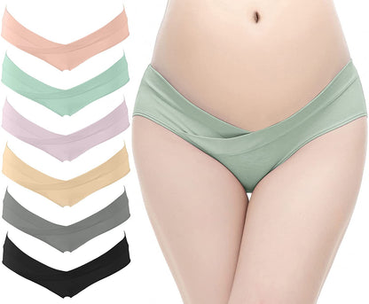 HBselect 6 Pack Womens Maternity Knickers Cotton Pregnancy Panties Under Bump Maternity Underwear