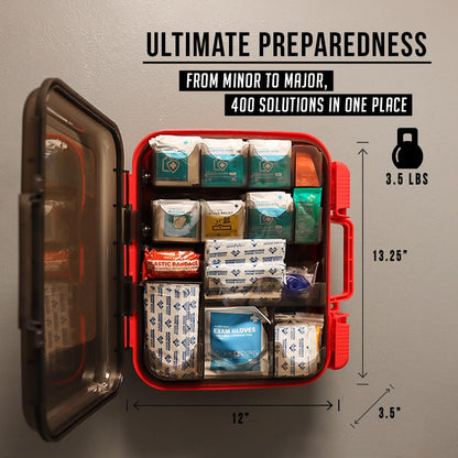 EVERLIT 400 Pcs OSHA/ANSI Compliant First Aid Kit Type III Class A Medical Kit Professional Med Kit Supplies for Contractors, Warehouse, Office, School, Home, Disaster, Car, Business, Restaurant