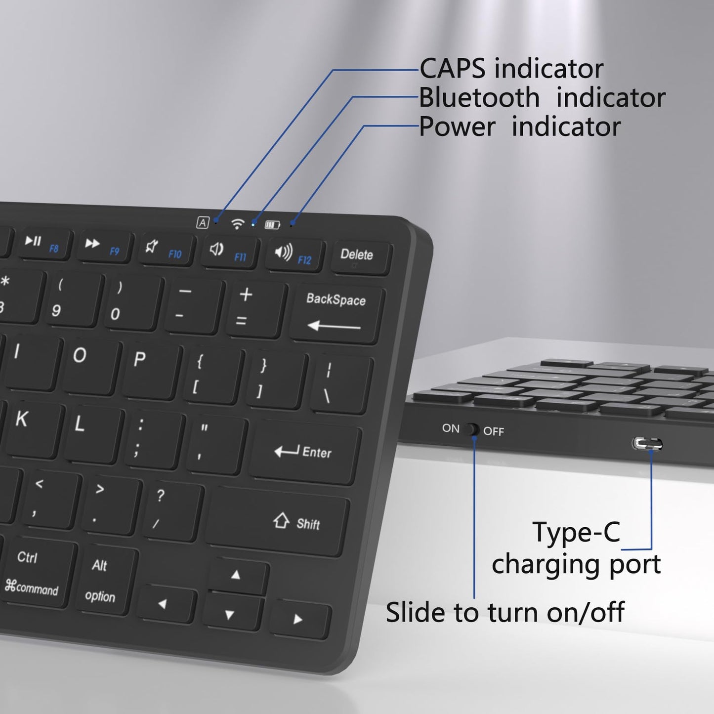 MMK Bluetooth Keyboard, Tablet Keyboard Compatible iPad 11th Generation,iPad 10th/9th/8th & Air 5th/4th, iPda Pro 13/12.9/11-Inch and Air 13/11-Inch Models and More Bluetooth-Enabled Devices-White