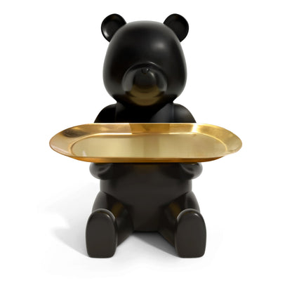 Key Dish Bowl for Entryway Table, House Warming Gifts New Apartment New Home, Bear Decor, Bookshelf Decoration, Entryway Decor Ideas & Bedside Table Decor (Matte Black)