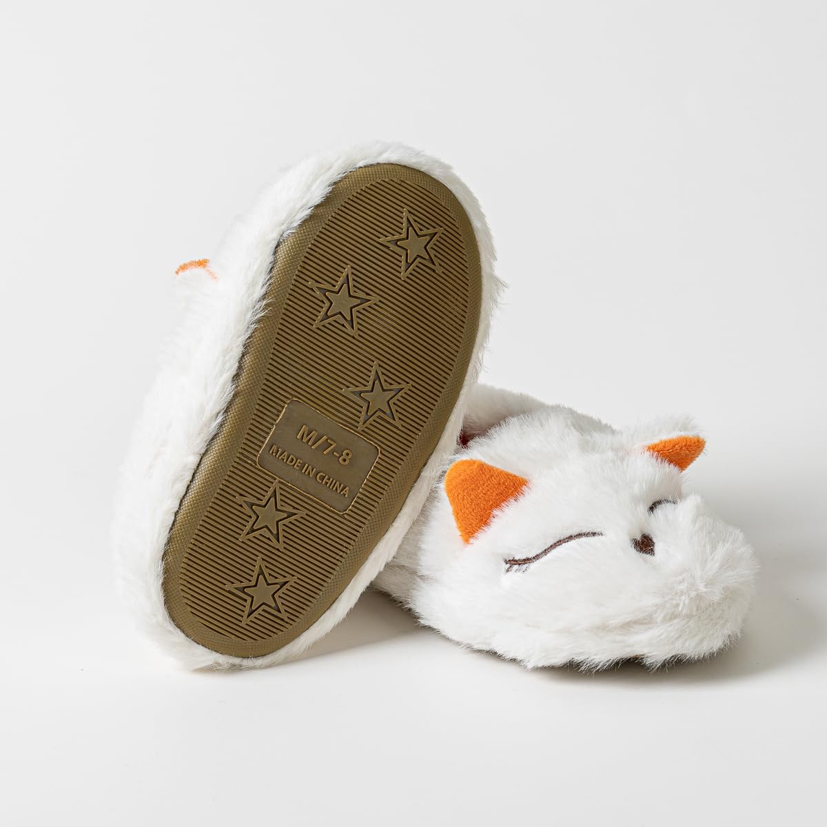 LZSYC Girls Cute White Fox Warm Slipper Indoor,US5-6