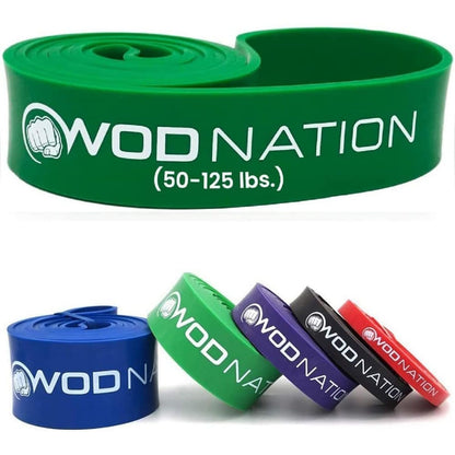 WOD Nation Pull Up Assistance Bands (10-175lbs Band) - Best for Pullup Assist, Chin Ups, Resistance Bands Exercise, Stretch, Mobility Work & Serious Fitness - 41 inch Straps