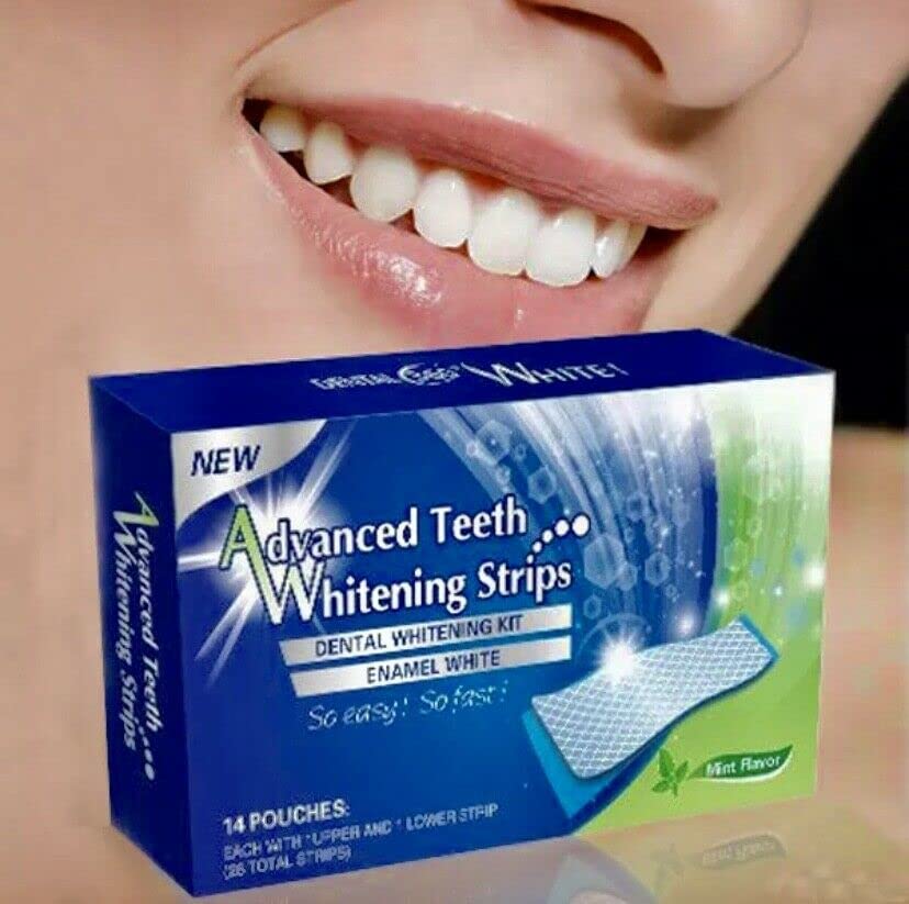 KAV PLUS 56 Professional Teeth Whitening Strips – Advanced Enamel-Safe Bleaching Strips for Sensitive Teeth, Home Whitening Kit for a Brighter Smile