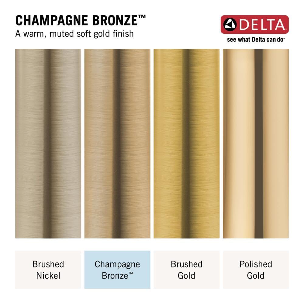 Delta Faucet Trinsic 14 Series Gold Shower Faucet with H2Okinetic Shower Head, Shower Faucet Set, Shower Trim Kit, Brushed Gold Shower Fixtures, Champagne Bronze T14258-CZ (Valve Not Included)