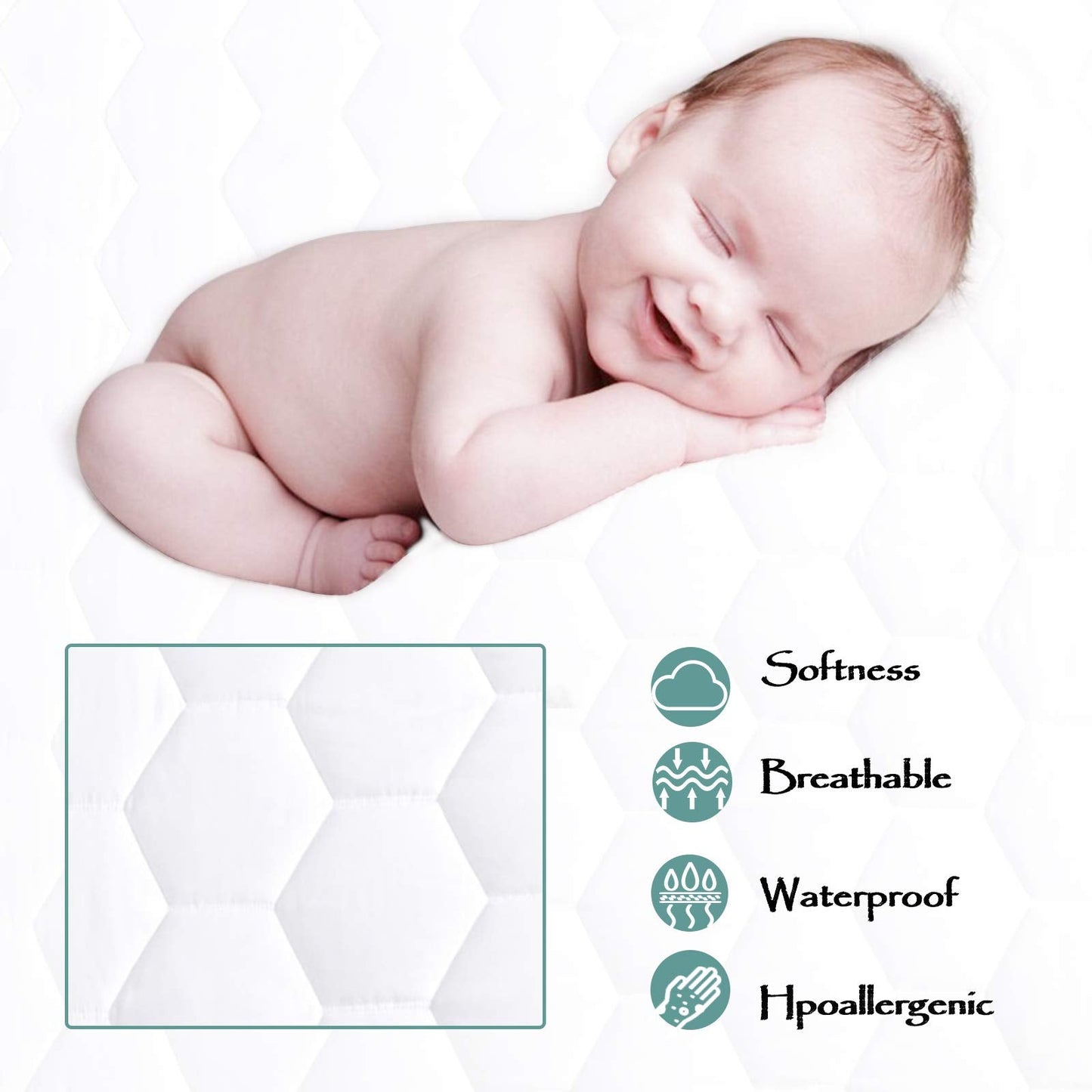 Twin Quilted Waterproof Mattress Pad Cover,Soft Mattress Pad Cover, Waterproof Mattress Protector Stretches up to 16” Deep Pocket-Hollow Alternative Filling-Cooling Mattress Topper