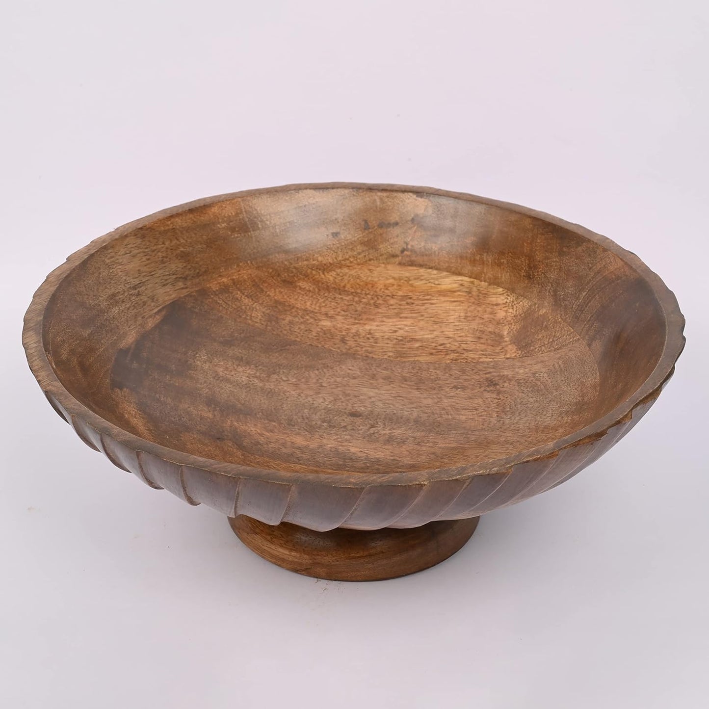 Mahasu Fruit Bowl Wooden Fruit Bowl for Kitchen Counter for Home Decor or Decorative Fruit Bowl for Table (12" X 12'" X 4.75")