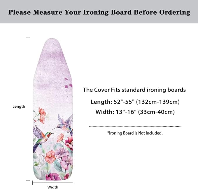 Floral Hummingbird Ironing Board Cover Iron Pad Covers Padding