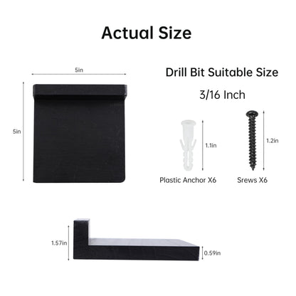 NIUBEST Small Floating Shelf, Set of 3 Black Shelf for Wall Decor Storage Wall Mounted Small Shelf for Bedroom Living Room Bathroom Kitchen -5x5 Inch