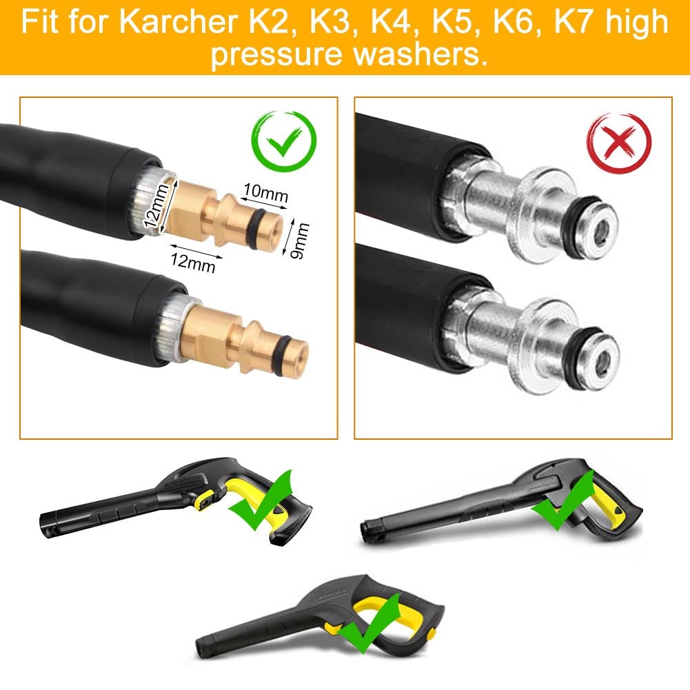 High Pressure Washer Replacement Hose for Karcher K2 K3 K4 K5 K6 K7 High Pressure Cleaner Hose, Click Type Plug Quick Connector and Release