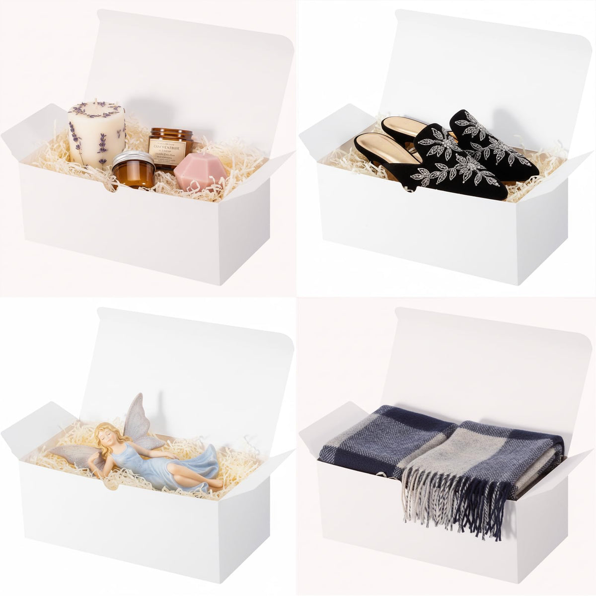 UnicoPak 10 Pack 10x5x4 Gift Boxes, White Gift Boxes for Presents Bridesmaid Proposal Box, Ideal for Birthday Gifts Christmas Gifts Party Favors Homemade and Business