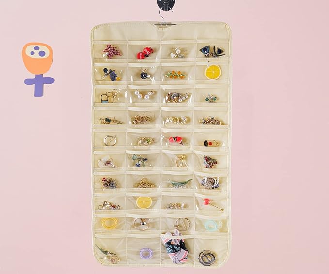 Bloss Hanging Jewelry Organizer 80 Pockets Hanging Double-Side Jewel Hanger