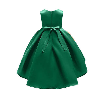 Pageant Dresses for Girls Party Kids Tea Knee Length Vintage Halloween Performance Prom Dresses 8T 8 Years (Green,140)