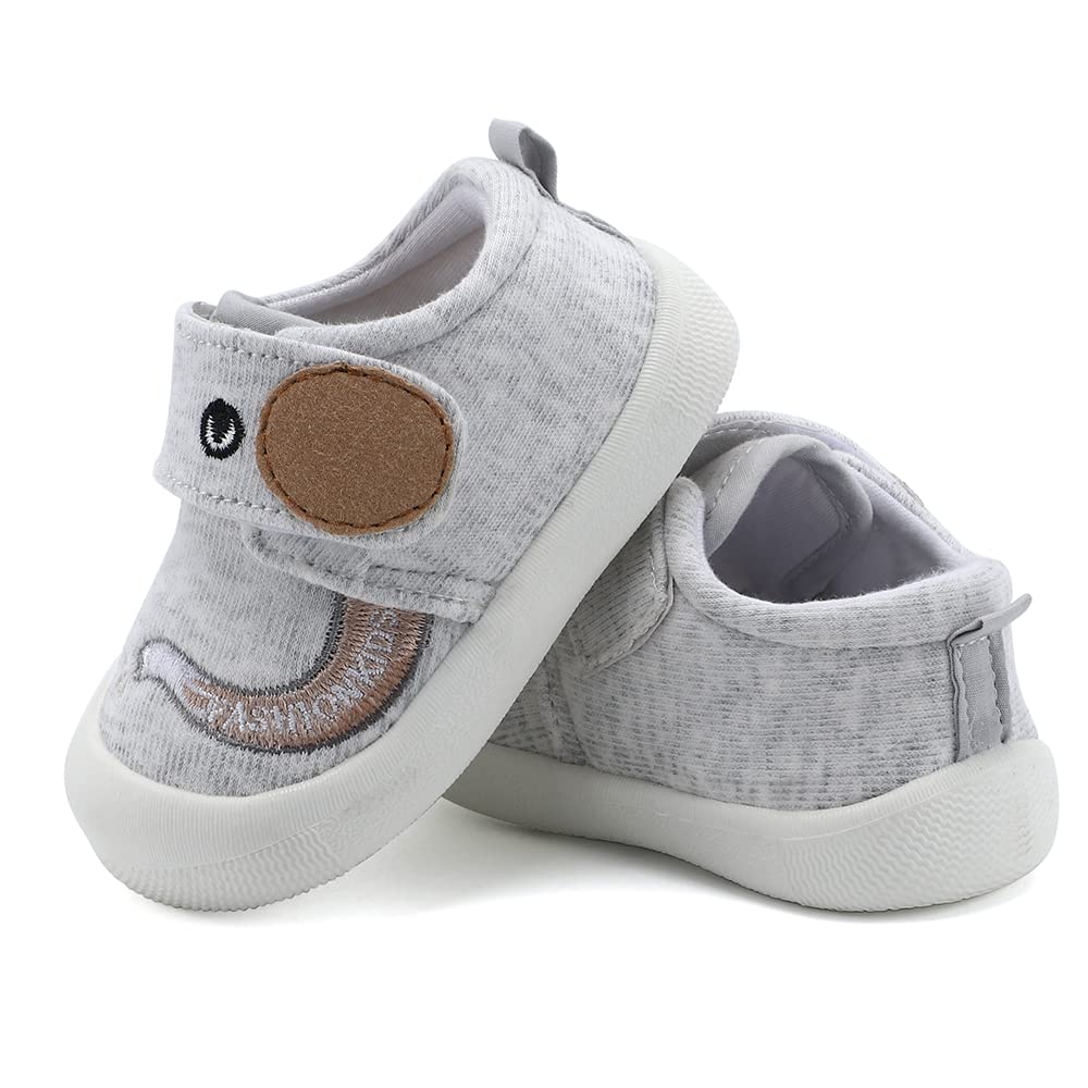 MASOCIO Baby Shoes Boys Infant Toddler Boy First Walking Shoes Trainers 18-24 Months Size 5 UK Child Grey