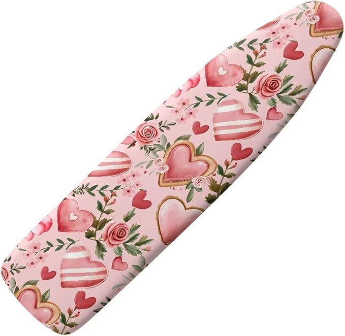 Pink Rose Ironing Board Cover Love Heart Iron Board Cover Thick Romantic Home