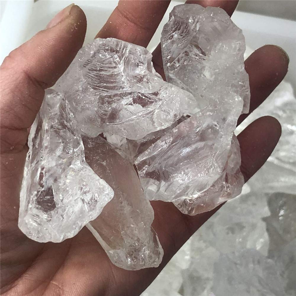 AITELEI Natural 1 lb White Quartz Crystal Stone Rough Raw Original Rock Stones Specimen Healing Collection Mineral Stone for Tumbling, Lapidary Polishing, Wicca Reiki Crystal Healing and Crafts