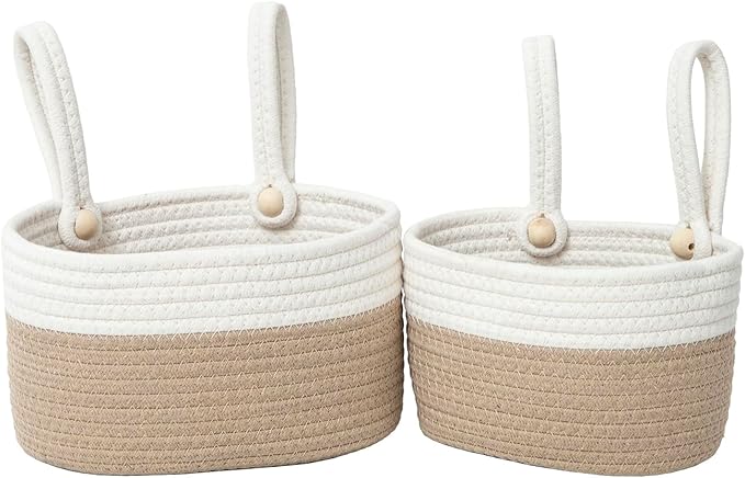 YAHUAN Cotton Hanging Basket for Organizing Hanging Wall Basket