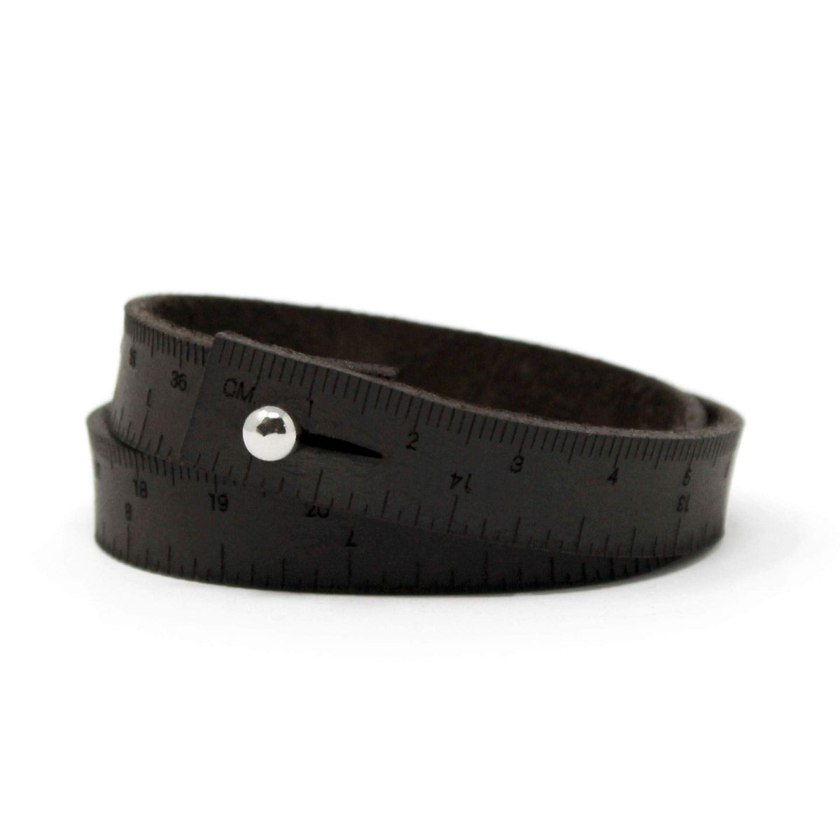 Wrist Ruler Dark Brown 17"| Tape Measure Bracelet | Leather Cuff | Leather Wrap Bracelet | Sewing | Knitting | Crochet | Notion | Gift