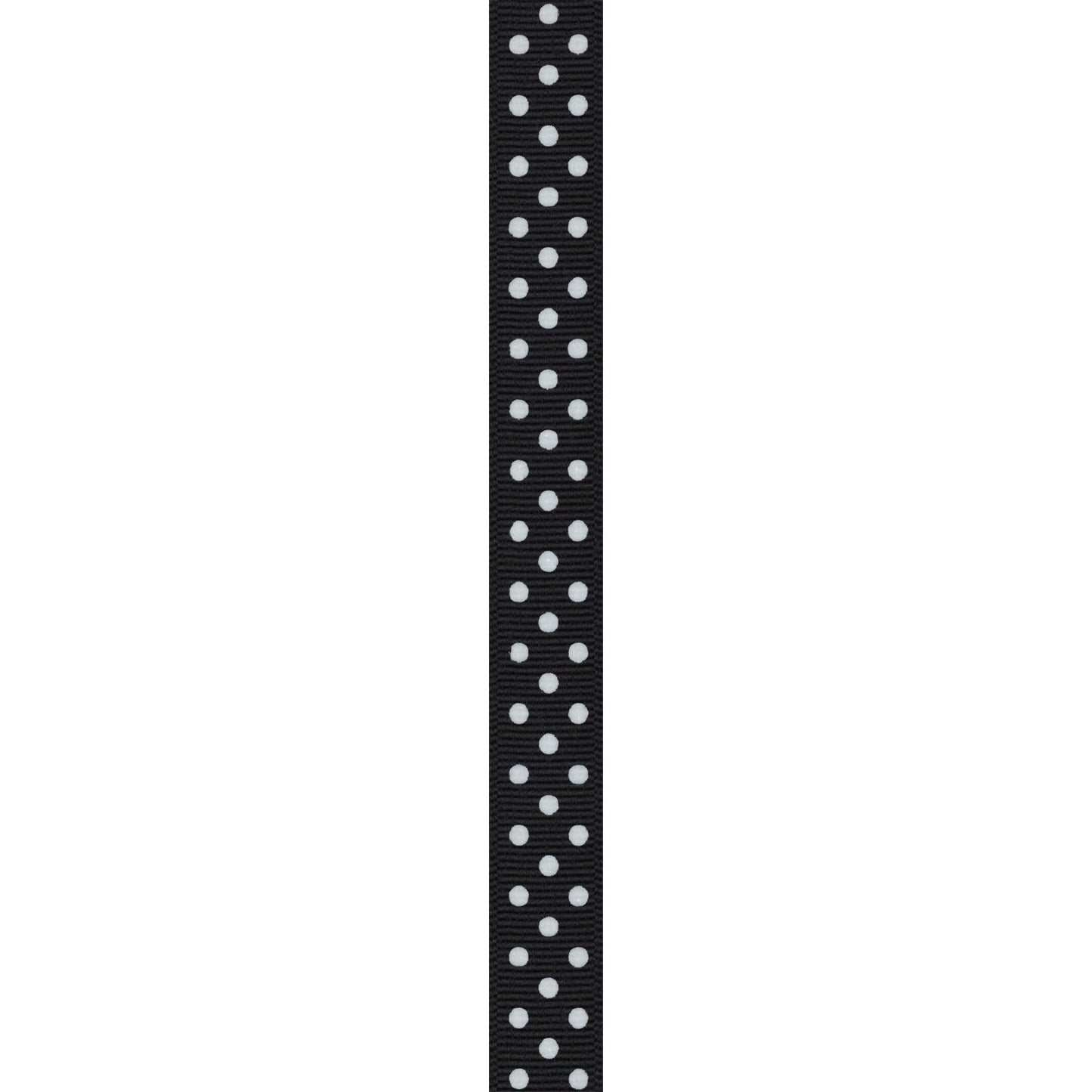 Offray 467992 5/8" Wide Grosgrain Ribbon, Black and White Polka Dot, 3 Yards