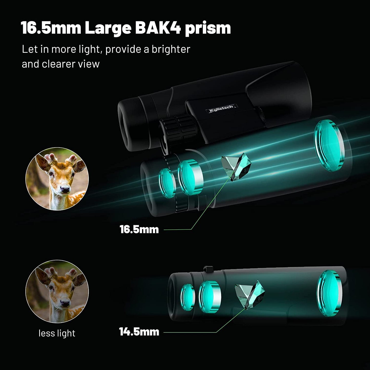 Kylietech High Power 12x42 Binoculars for Adults with BAK4 Prism, FMC Lens, Fogproof & Waterproof Great for Bird Watching Travel Stargazing Hunting Concerts (Smartphone Adapter Included)