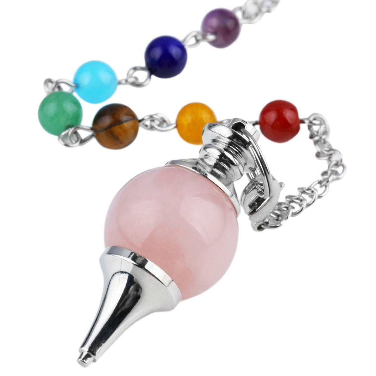 Rockcloud Healing Crystal Kit,Lot of Rose Quartz Guardian Angel,Palm Stones,Pendulum,Pyramid Meditation Set