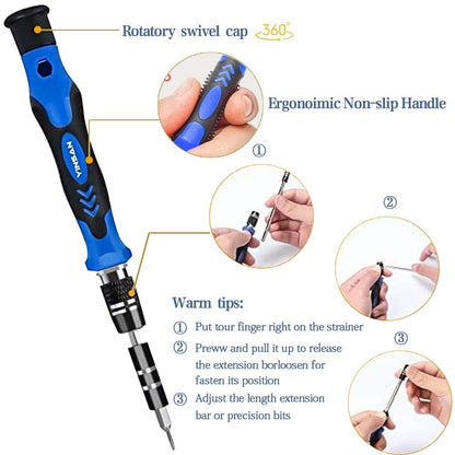 YINSAN Precision Screwdrivers Set, Mini Magnetic Electronics Repair Tool Kit for iPhone iPad Laptop PC Computer MacBook Tablet Phone Watch Glasses Gaming Console Controller Ring Doorbell Drone Camera