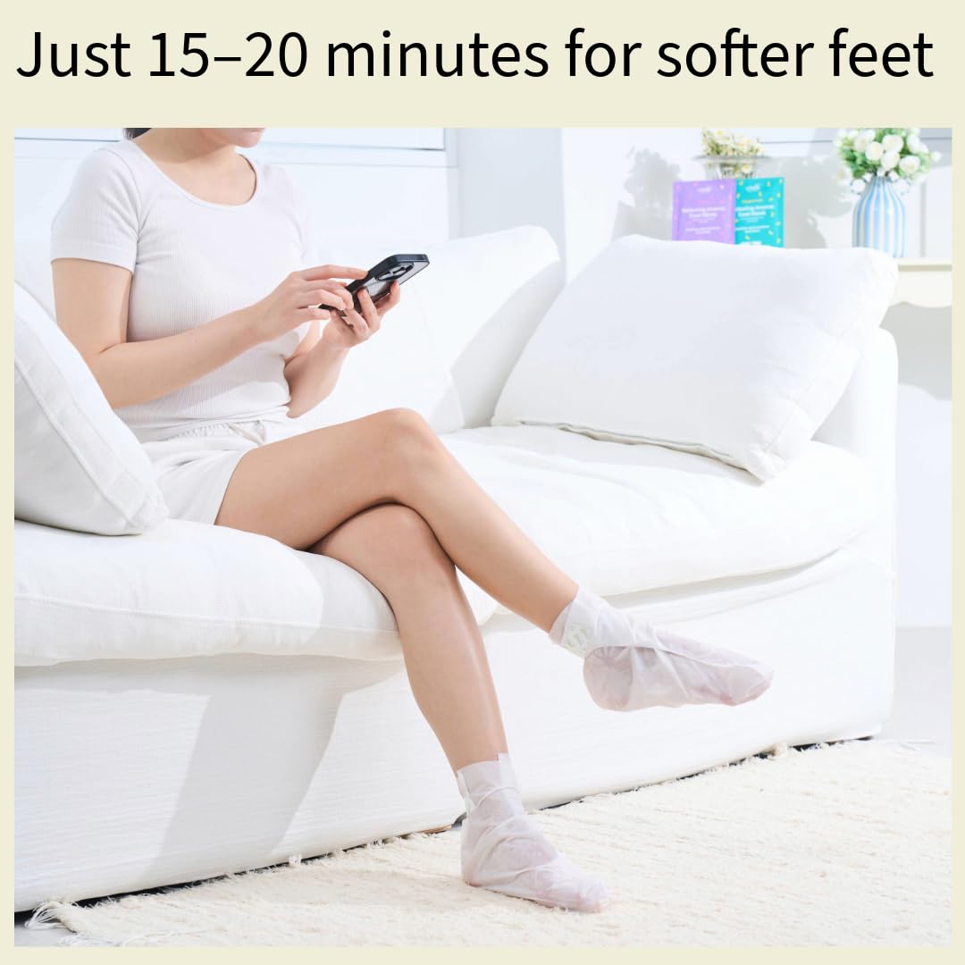 Codi New York Relaxing Aroma Foot Mask, Home Spa Moisturizing Pedicure Socks, 6 Pairs, For Dry Cracked Heel, Hydrating Foot Treatment, Made in Korea (Peppermint)