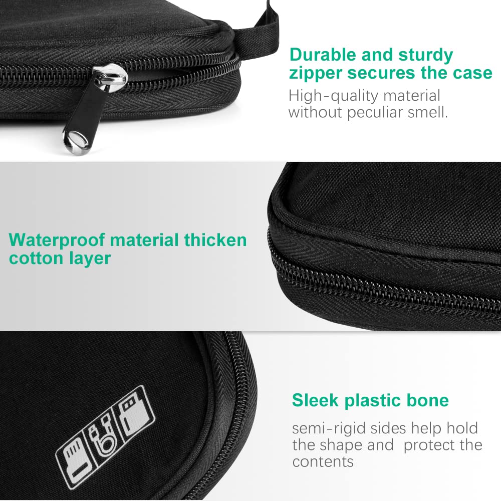 HCFGS Electronics Accessories Organizer Bag, Travel Cable Organiser Bag, Universal Carry Travel Gadget Bag for USB Cable Drive, SD Card, Charger Hard Disk (Black)