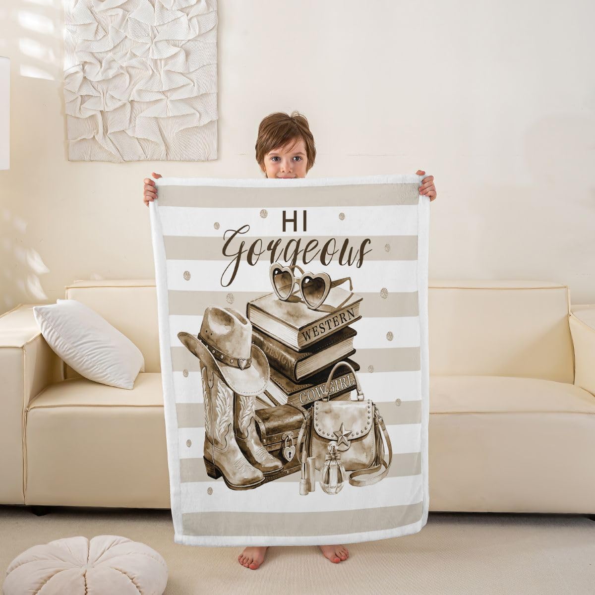 Feelyou Book Throw Blanket Grey White Soft Fleece Sherpa Cozy Fuzzy Plush Warm Stripes Fuzzy Plush Throw Western Decor Baby 30"x40" Perfume for Bed Couch Living Room