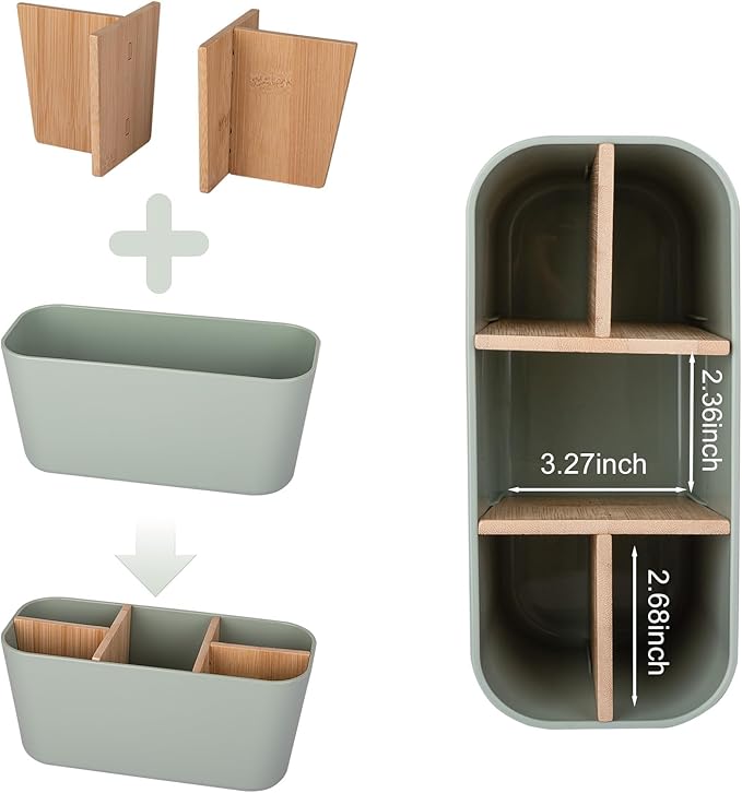 Toothbrush Holders for Bathrooms, Bamboo Tooth Brush Holder