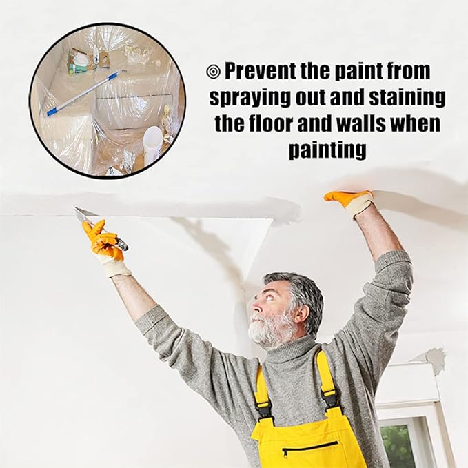 30 Pieces Plastic Drop Sheets for Painting, Waterproof and Dust-Proof Clear