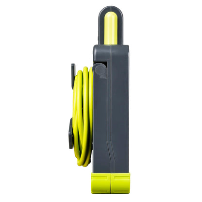 Masterplug WLU05134SL-PX Pro-XT Four Socket LED Work Light Extension Reel with Fold Out Stand, Thermal Cut Out and Power Switch, 5 metre High Visibility Cable, 13 Amp, Grey, 28.35 cm*9.1 cm*22.0 cm