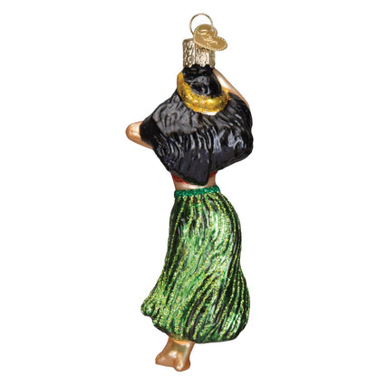 Old World Christmas Hula Dancer Glass Blown Ornament for Christmas Tree, Handcrafted Holiday Decoration, Dance Collection