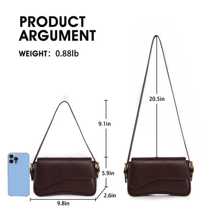 Shoulder Bag for women Clutch Purse Handbag PU Leather Tote Bag with 2 Removable Straps and Zipper Closure Crossbody Bags (A-Coffee Color)